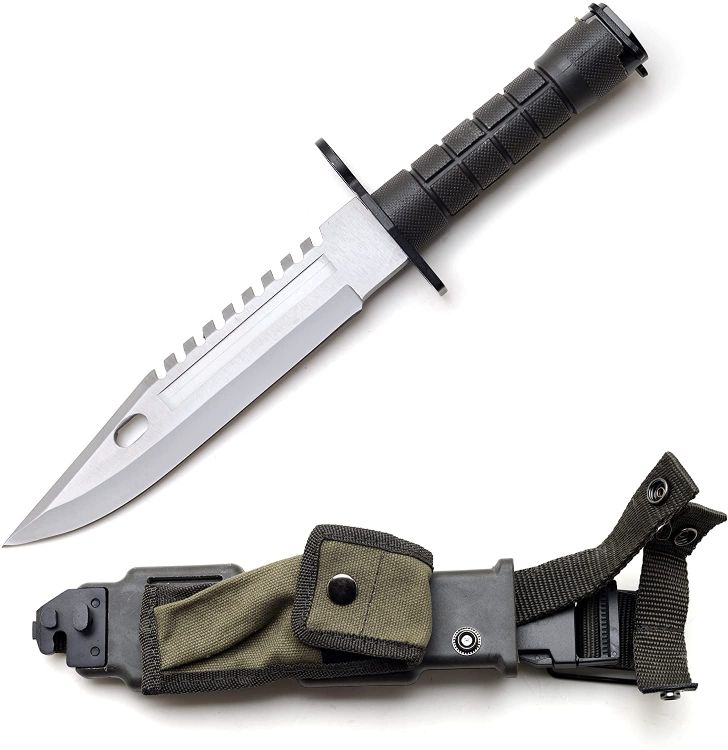 Snake Eye Tactical M9 Bayonet Military KNIFE (Silver.)