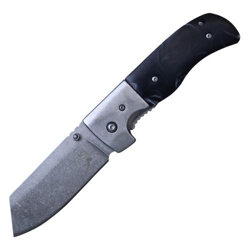 Thumb Open Spring Assisted Black Pearl Handle POCKET KNIFE