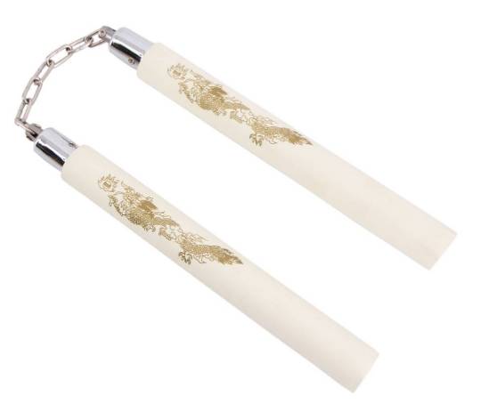 12'' Foam Padded Nunchaku White