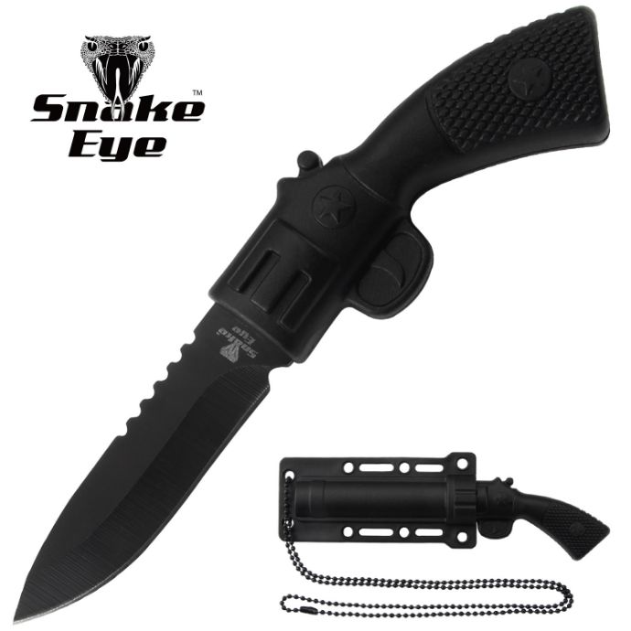 Snake Eye Tactical Revolver Style Neck KNIFE Collection