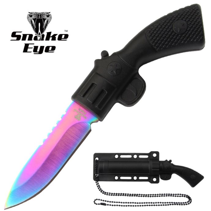 Snake Eye Tactical Revolver Style Neck KNIFE Collection