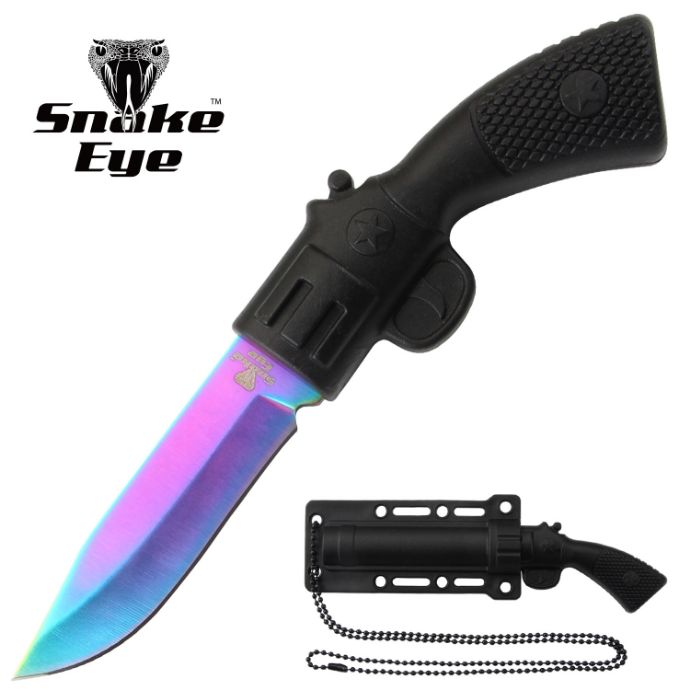 Snake Eye Tactical Revolver Style Neck KNIFE Collection