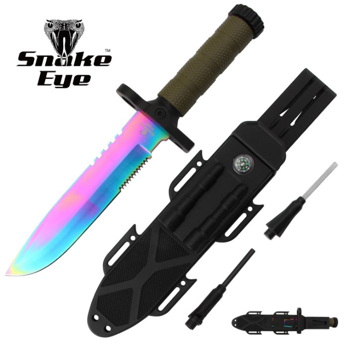 Snake Eye Tactical Fixed Blade SURVIVAL Hunting KNIFE 5240-3