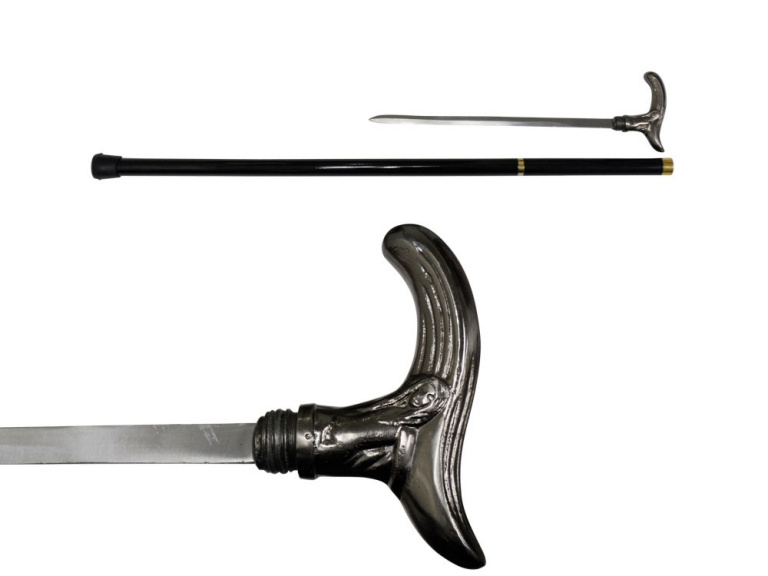 '' Mermaid '' Walking CANE with Hidden SWORD 34'' Overall