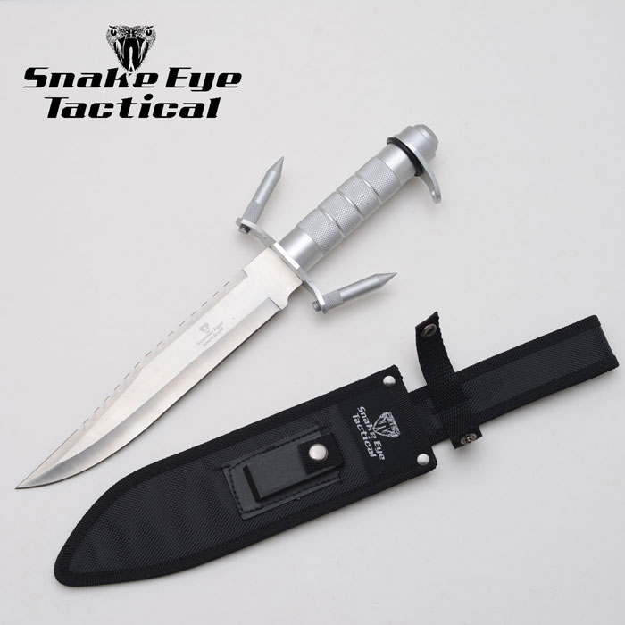 Snake Eye Tactical Spiked Rambo Style Survival Knife 14 1/4''