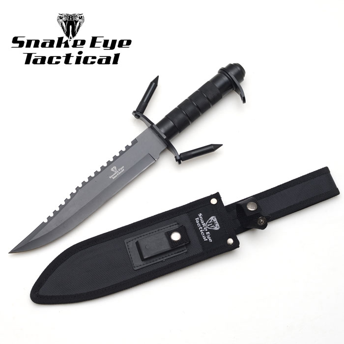 Snake Eye Tactical Spiked Rambo Style Survival KNIFE 14 1/4''