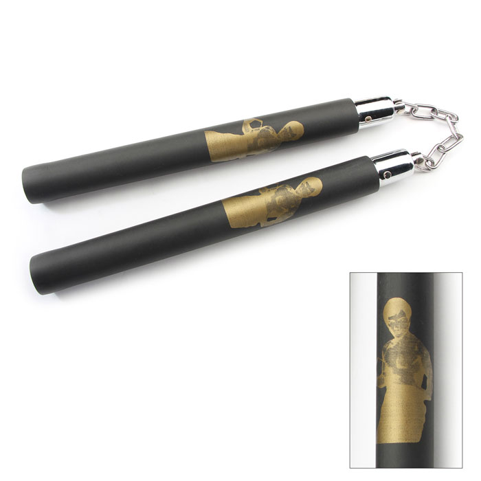 FOAM PADDED NUNCHAKU 12'' OVERALL BLACK