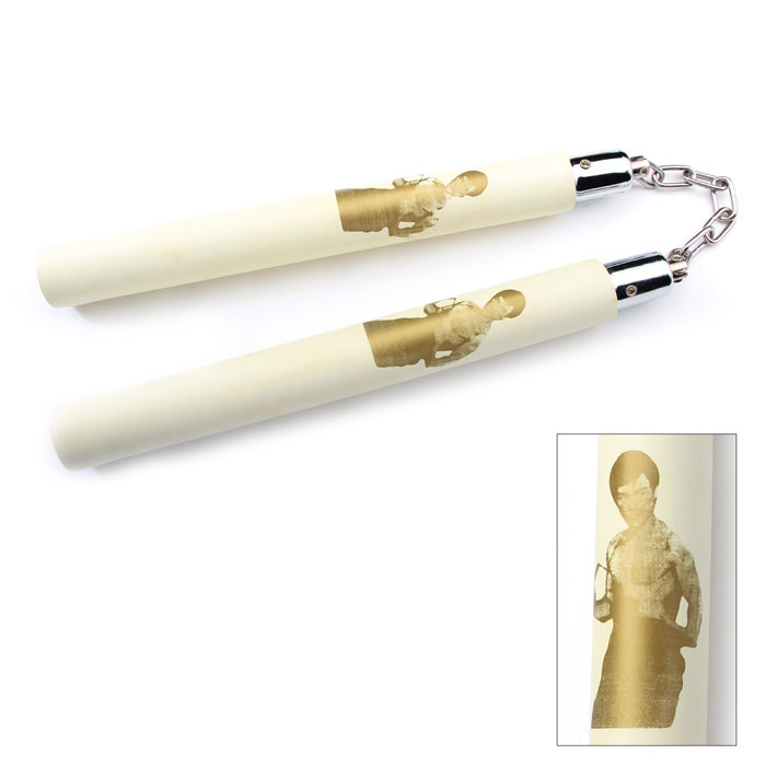 FOAM PADDED NUNCHAKU 12'' OVERALL WHITE