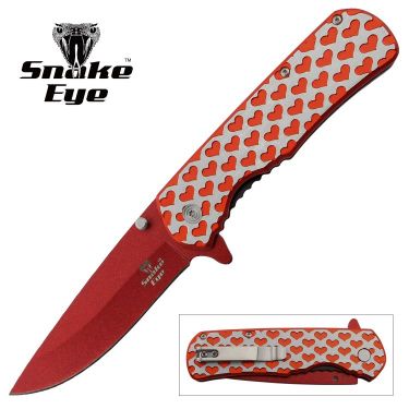 Snake Eye Tactical Spring Assist KNIFE 4.75'' Closed Hearts