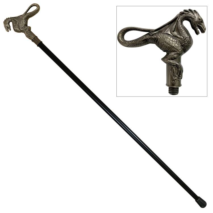 Snake eye ''Dragon'' Walking CANE With SWORD 35'' Overall