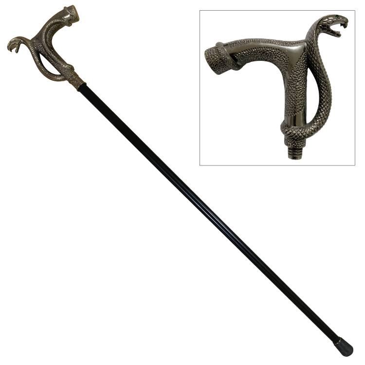 Snake eye ''Snake head'' Walking Cane With SWORD 35'' Overall