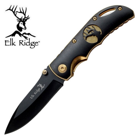 Elk Ridge 3 1/2 Inch Closed GOLD Ti-Insert Folder Knife