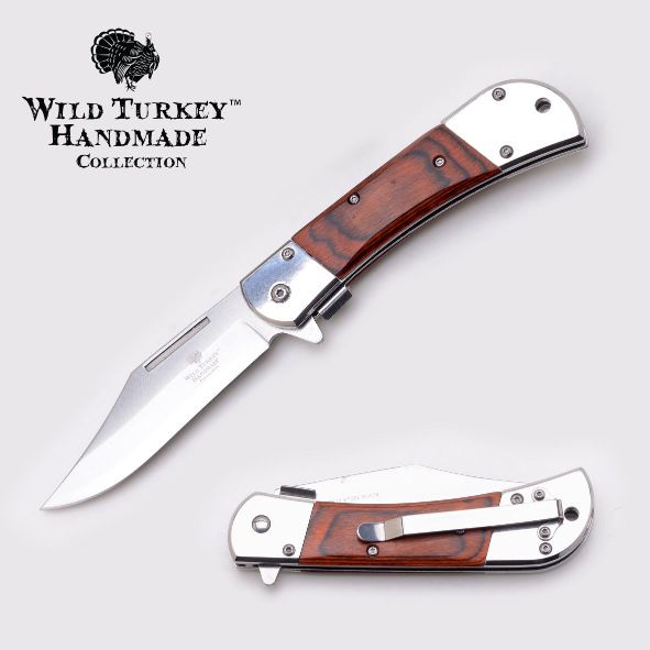 Wild Turkey Handmade Smooth Handle Folding Pocket Knife