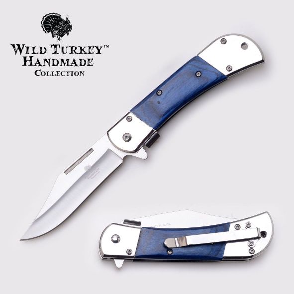 Wild Turkey Handmade Smooth Handle Folding POCKET KNIFE