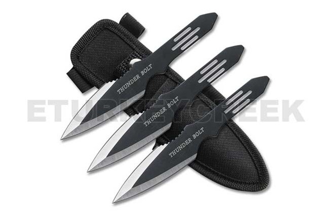 3pc Throwing KNIFE Set with Velcro Carrying Case 5.5''