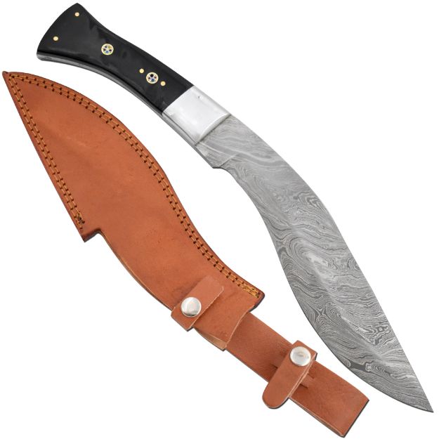 Wild Turkey Damascus collection 15'' kukri KNIFE with horn handle