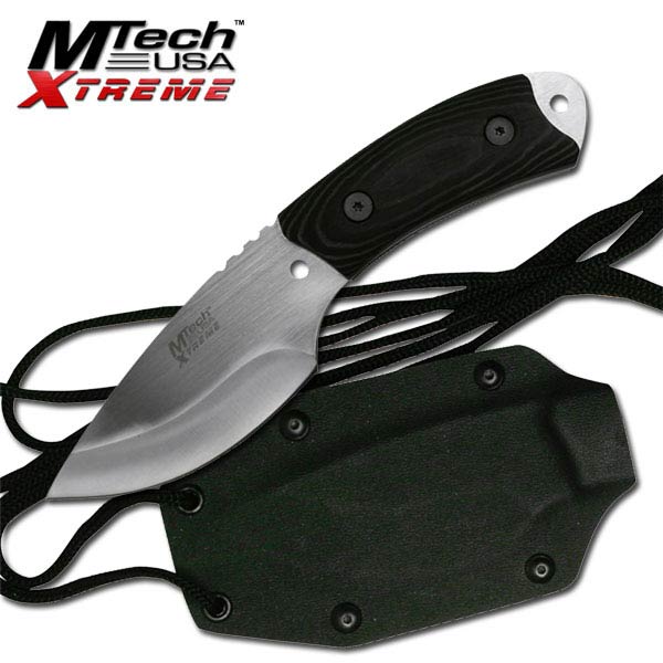 MTech Outdoor Survival Knife with Black Micarta Handle