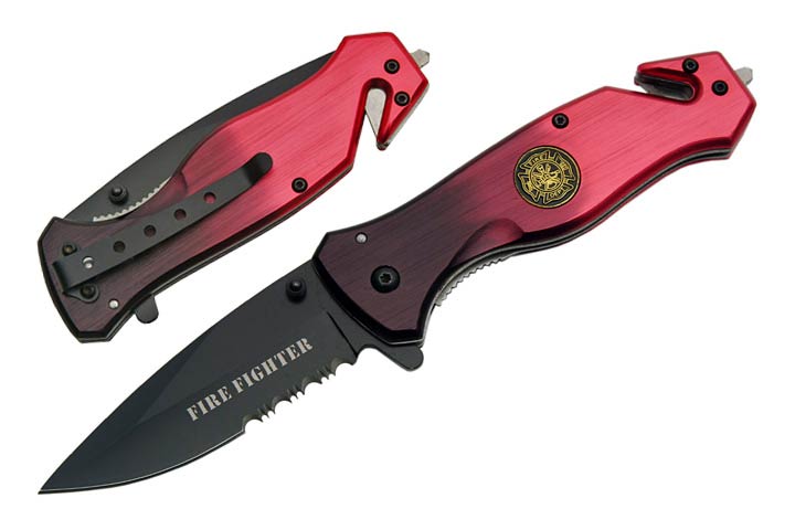 '' F.D '' REsCuE FoldEr Spring Assist KnifE 4.5'' ClosEd