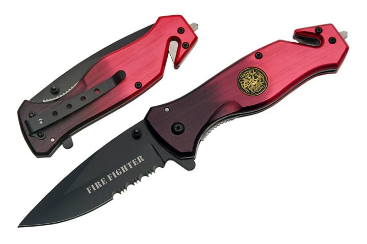 '' F.D '' Rescue Folder Spring Assist Knife 4.5'' Closed