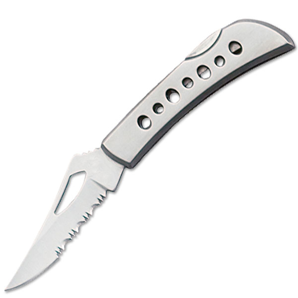 Stainless Steel Folding KNIFE Serrated Edge Lock Back 2''