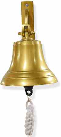 6'' Solid Brass Ship Bell - Features Sturdy Bracket Door Bell