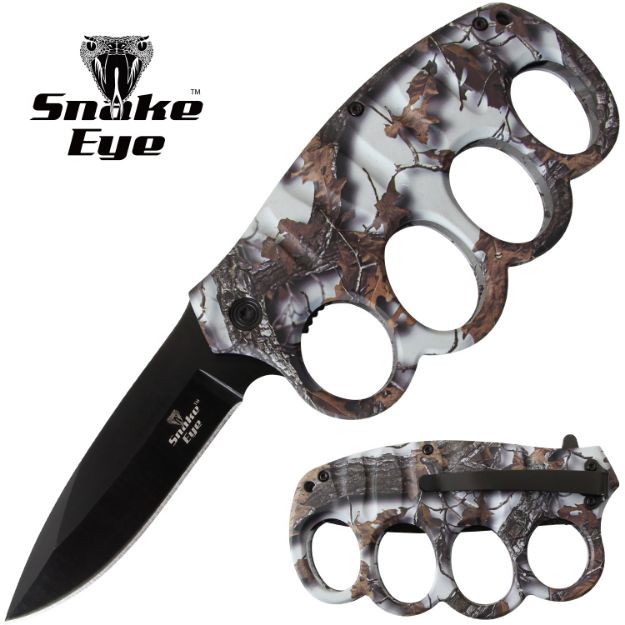 Action Assist Knuckle KNIFE 4.5'' All Black with Clip