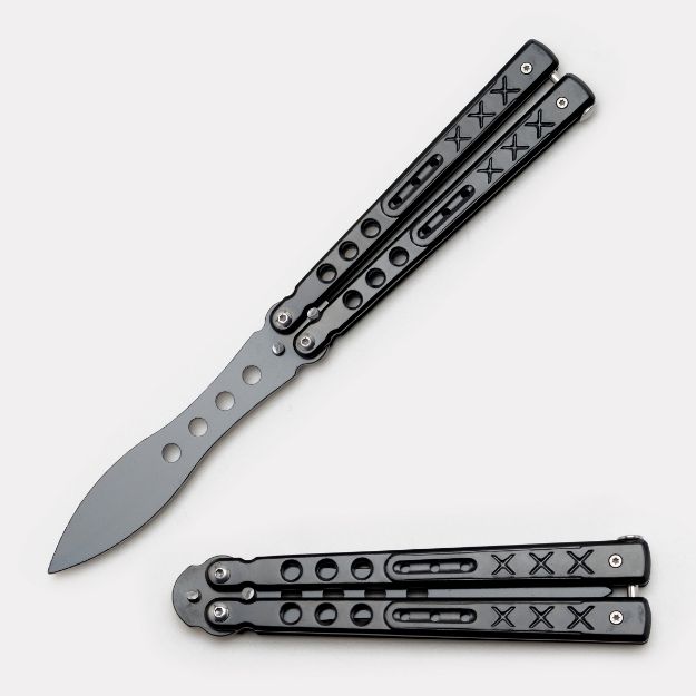 Snake Eye Tactical Training Butterfly KNIFE Black 5.5'' Closed