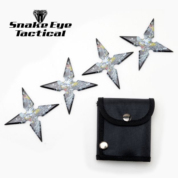 Snake Eye Tactical 4pc Throwing Star Set 4'' Diameter