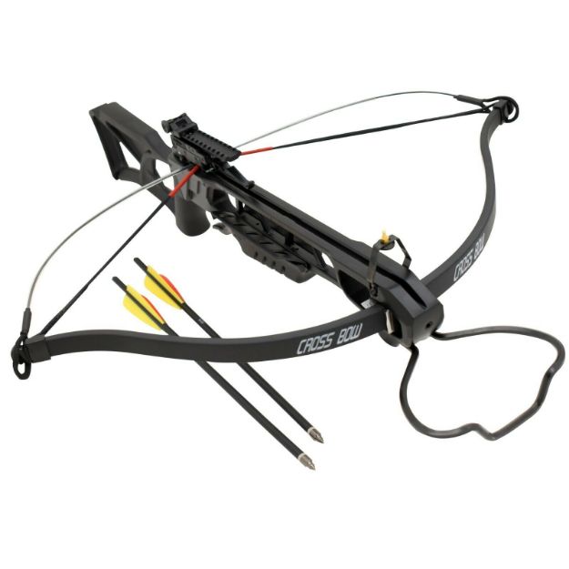 175 lb Black Hunting CROSSBOW + 2 Arrows/Bolts Rail Lube