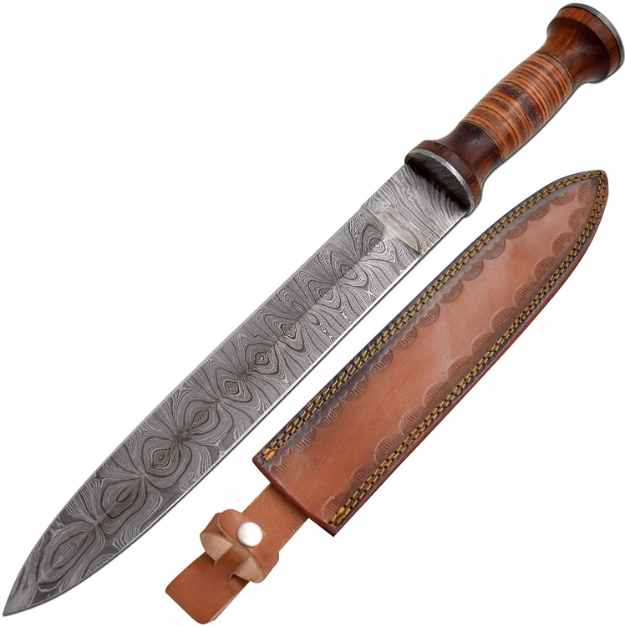 Wild Turkey Handmade Real Damascus Mini SWORD Solid Doller Sheet