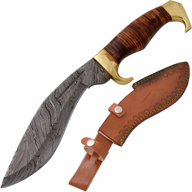 Wild Turkey Handmade Full Tang Fixed Blade Kukri Hunting Knife