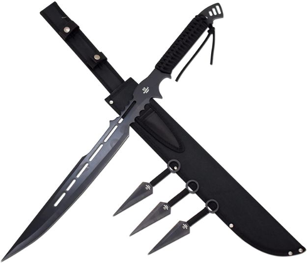 Snake Eye Tactical Ninja Sword With Kunai/THROWING KNIFE Set