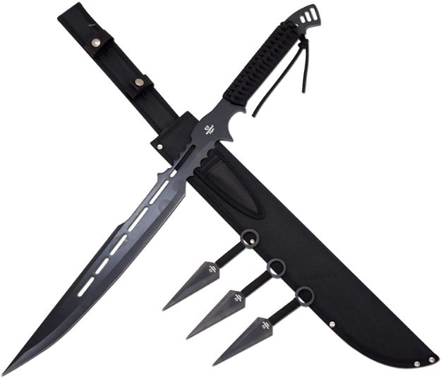 Snake Eye Tactical NINJA SWORD With Kunai/Throwing Knife Set