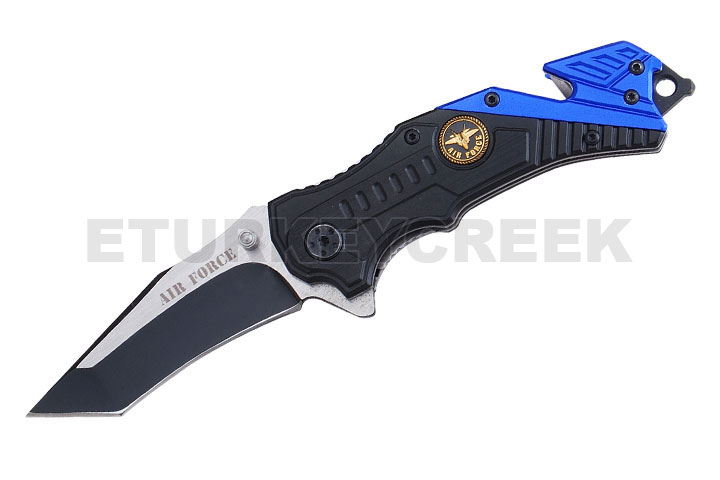 Spring Assist Military AF Rescue Style Folder 4.5'' Tanto Blade