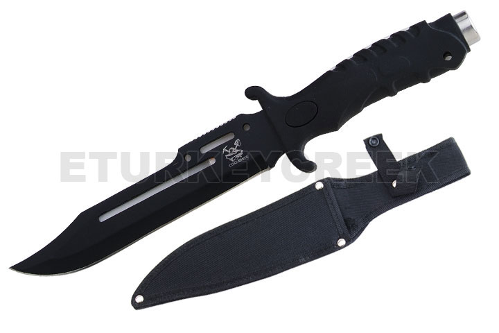 '' Coal Miner '' Combat Hunting KNIFE All Black 13'' with case