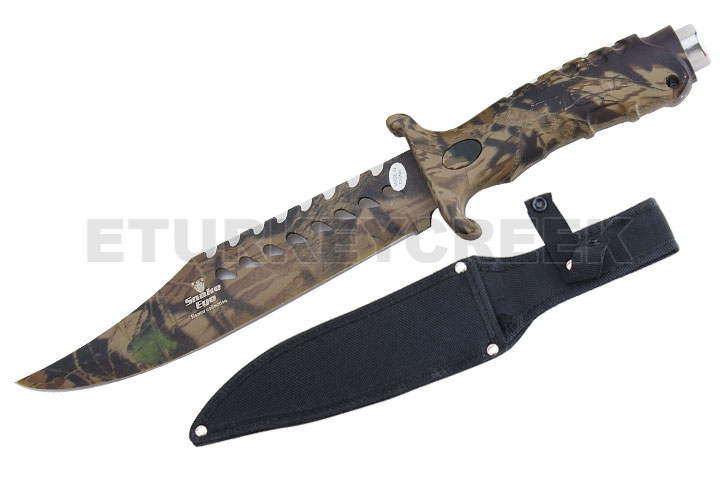 '' Snake Eye '' Jungle Camo Hunting Knife 13''  SAW Back Blade