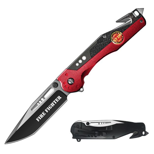 Snake Eye Tactical Rescue Spring Assist Fire Fighter Knife 5''