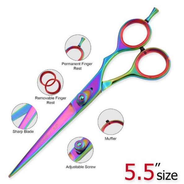 Laila's Professional Barber Scissor RAINBOW Finish