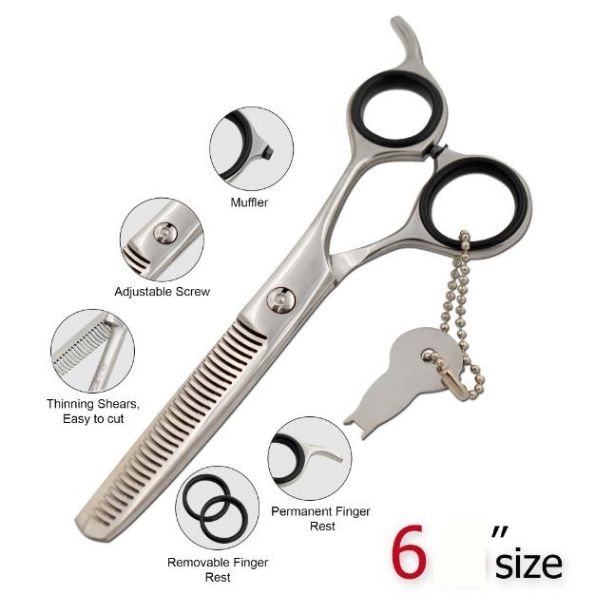 Laila's Shears Professional Barber Thinner SCISSOR Silver Finish