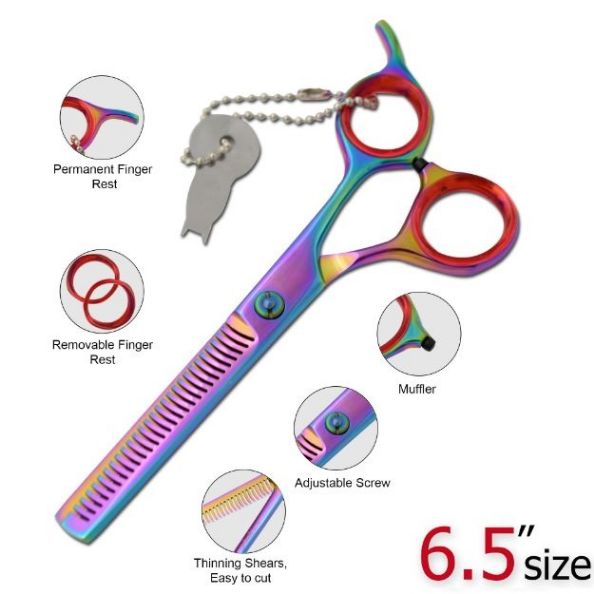 Laila's Shears Professional Barber Thinner Scissor Rainbow Finish