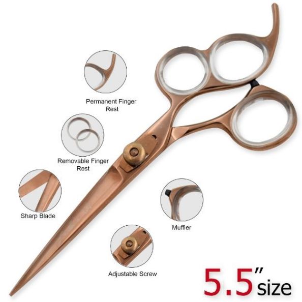 Laila's 3 Rings Professional Barber Scissor Rose GOLD Finish