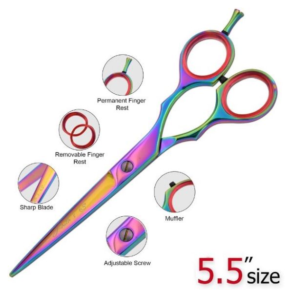 Laila's Professional Barber Scissor RAINBOW Finish