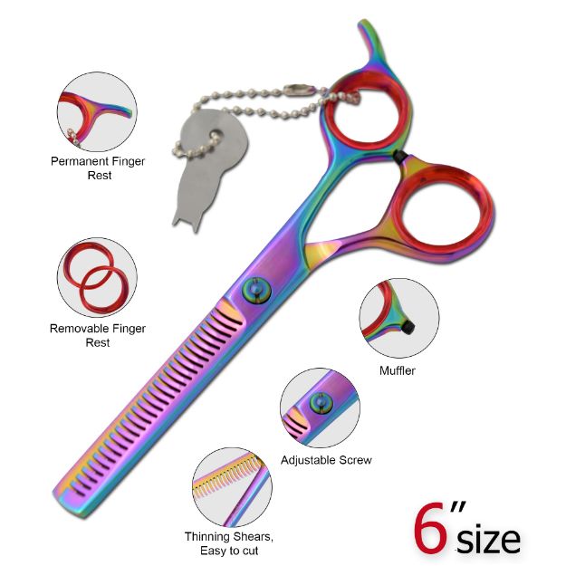 Laila's Shears Professional Barber Thinner Scissor RAINBOW Finish