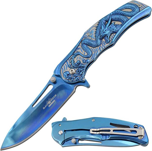 Dark Fantasy Blades DRAGON Graphic Spring Assist Knife DF-0061-2