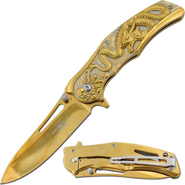 Dark Fantasy Blades DRAGON Graphic Spring Assist Knife DF-0061-1