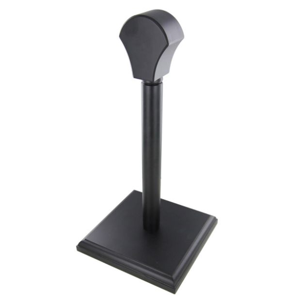 Medieval Warrior Sleek Black Satin Wooden Hat Helmet Stand