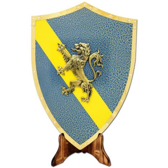 Medieval Warrior Nobel Knight Rampant Lion Gallant shield