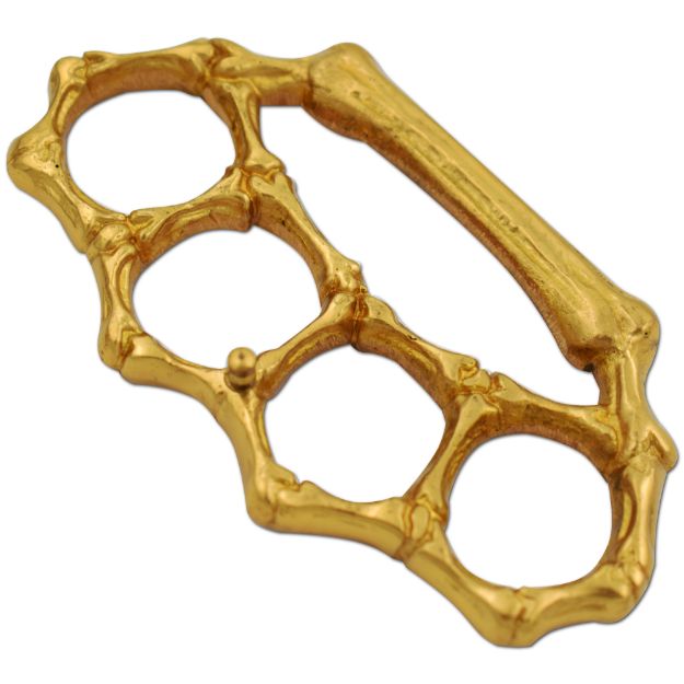 Gold Skeleton Bones Brass Knuckles Mirror Shine Finish