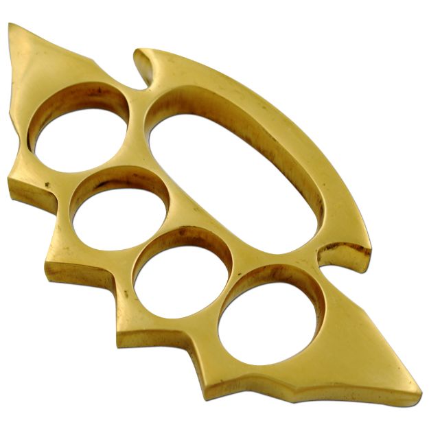 Compact Solid Brass Spiked Knuckles