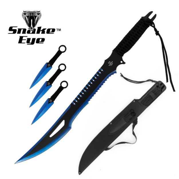 Snake Eye Tactical Ninja Sword With THROWING KNIFE Set
